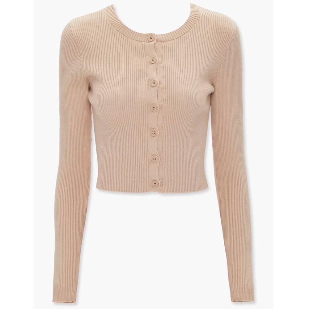 Ribbed Knit Cardigan Sweater